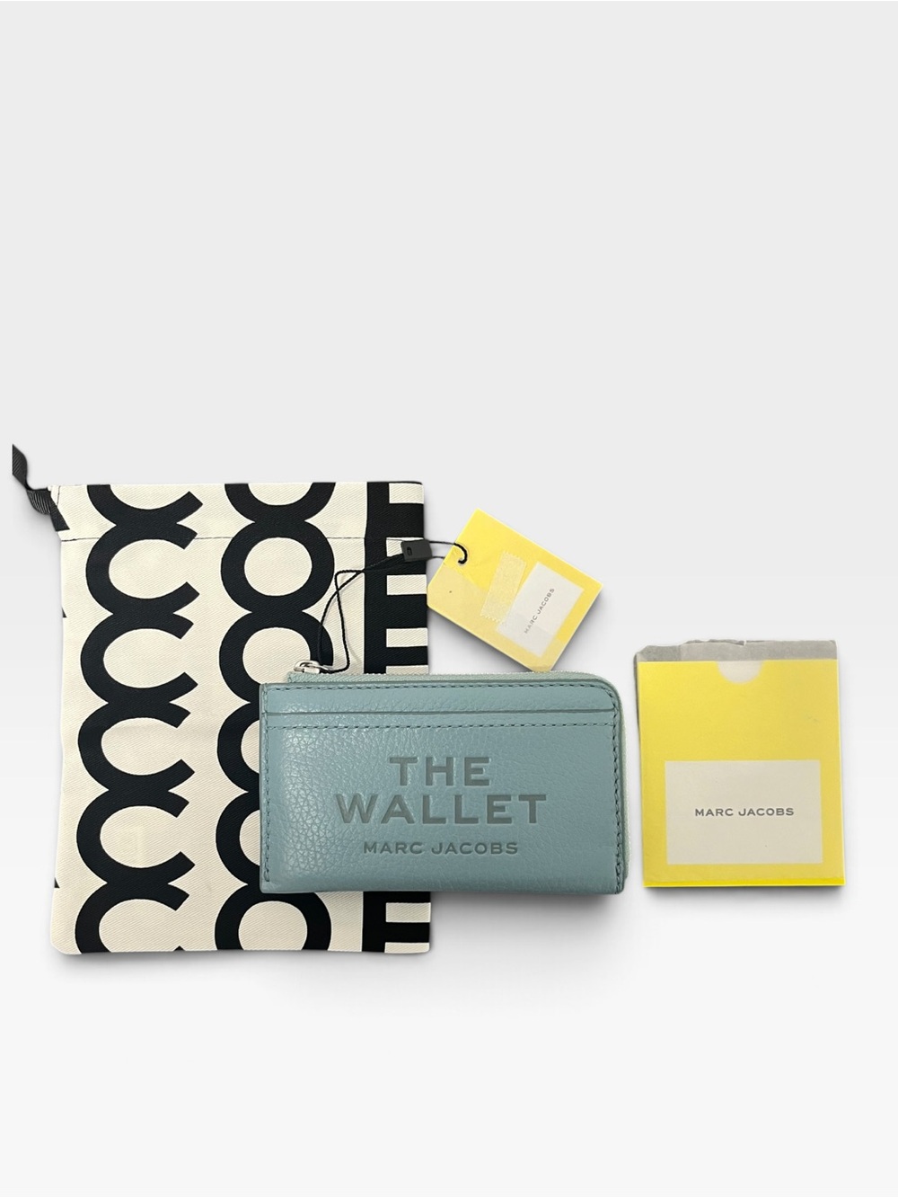 Marc Jacobs Small Zip Card Wallet in Light Blue Leather